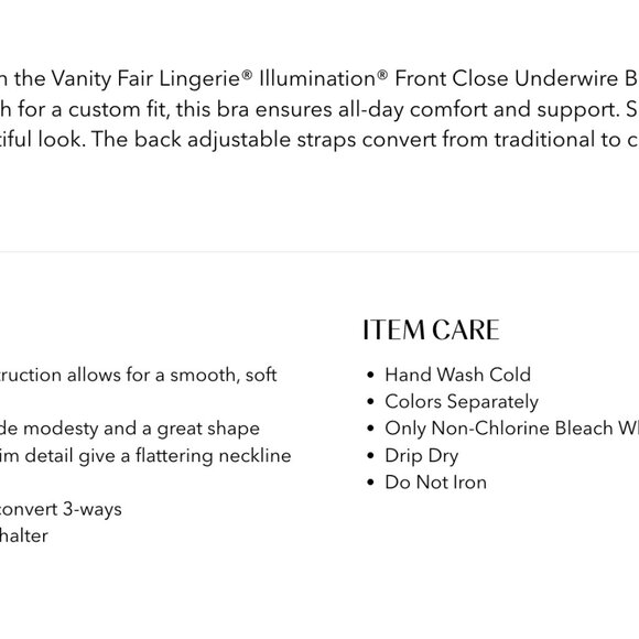 Vanity Fair Illumination Front Close Full Coverage Underwire Bra - Size 40C - Picture 7 of 7